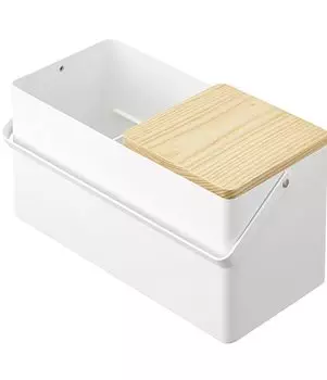Yamazaki Jitsugyo Makeup Box White W31XD15 Tower Portable with handle 5453 Approx. (including handle) XH15.5cm белый