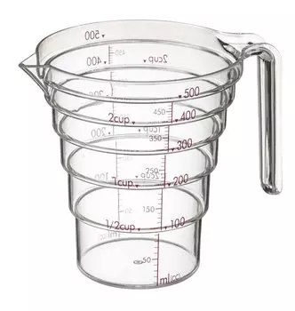 Yamazaki Jitsugyo Microwave Safe Tiered Measuring Cup 500ML Clear 2700