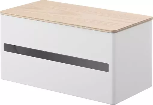 Yamazaki Jitsugyo One Hand Cut and Concealable Kitchen Paper Holder L Natural x x H17cm RIN RIN Paper Holder Compatible with Overseas Made Kitchen