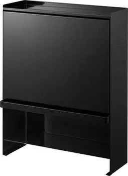 Yamazaki Jitsugyo открытая передняя скрытая полка для приправ, черная, W38 xx, башня, большая емкость, рядом с плитой, кухонная полка, защита от грязи 2010 чёрный