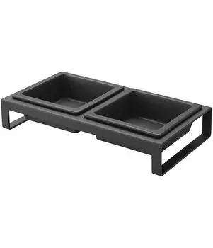Yamazaki Jitsugyo Pet Food Bowl Stand Set Tower Black Pet Supplies Feed Container 4207 Приблизительно. Ш29XГ15.5XВ6см чёрный