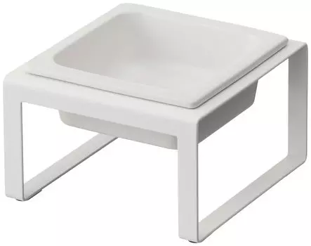 Yamazaki Jitsugyo Pet Food Bowl Stand Tall White W15 x x H10cm Tower Feeding Container Water Container 5816 (Yamazaki) Approx. D15.5 белый