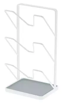 Yamazaki Jitsugyo Pot Lid Stand with Tray White W16 x D13 x Plate 3503 Approx. H31.5cm белый
