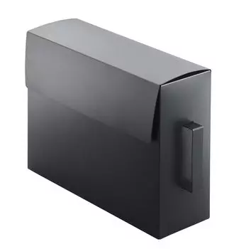 Yamazaki Jitsugyo Range Hood Filter Storage Case Black xx H31cm Tower с ручкой Stock Storage 6048 Приблизительно. Ш14,5 Д46,5 (Ручка сложена 43,5) чёрный