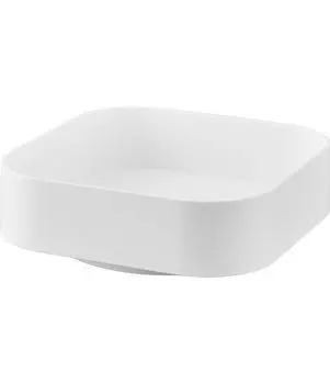 Yamazaki Jitsugyo Rotating Storage Rack Square White W20 x D20 x Tower Spice Rack Seasoning Rack Tray Tabletop Rack 2198 Approx. H6.3cm