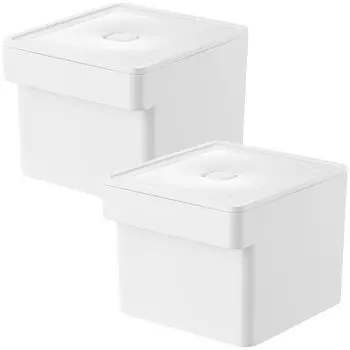 Yamazaki Jitsugyo Safe Storage Container with Colander of Freezer Heat Resistant Tower White 1777 x 2 Microwave/Dishwasher [Set 2] белый