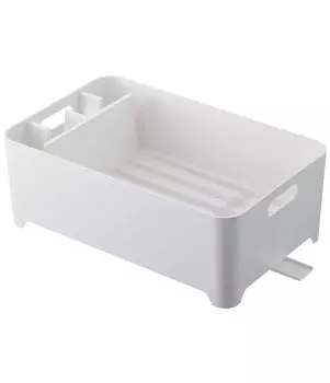 Yamazaki Jitsugyo Silicone Drainer Basket Aqua White 2630