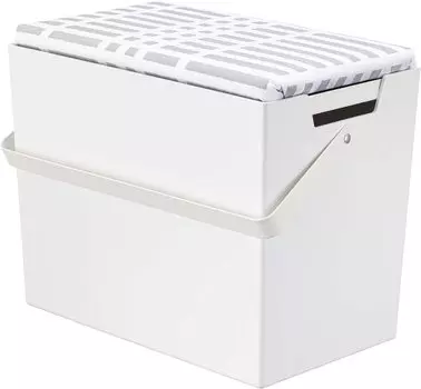 Yamazaki Jitsugyo Скандинавский предмет обихода Ящик для хранения утюга с крышкой, которую можно гладить Серая клетка Приблизительно 5459 Переносной с ручкой серый