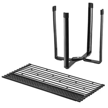 Yamazaki Jitsugyo складной силиконовый поднос для сушки L полиэтиленовый пакет Eco Holder Set 2 Piece Set Drainer Tray Trash Can Tower Black 5055 6788 (Ямадзаки) &