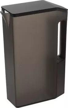 Yamazaki Jitsugyo Slim Cold Water Bottle with Handle 2L Black x x Tower Barley Tea Pot that Fits in Door Pocket 1817 W8.1 D19.7 H27.5cm