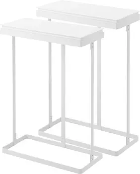 Yamazaki Jitsugyo Slim Garbage Bag Holder with Lid 45L Side Open Set of 2 White W39 x D19 x H55cm (per piece) Tower Trash Can Easy to Replace 1727