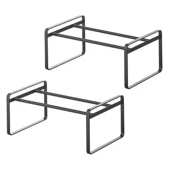 Yamazaki Jitsugyo Telescopic Shoe Rack of Slim Storage for 7210 x 2 [Set 2] Shoes, Approx. 12-16 Pairs, Black, чёрный