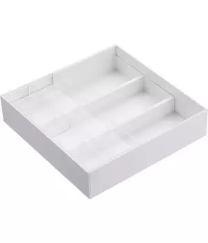 Yamazaki Jitsugyo Telescopic Slide Cutlery Tray White W25 x x Tower Drawer Cutlery Storage Telescoping 3382 & Approx. D24.6~45 H5.7cm