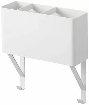 Yamazaki Jitsugyo Towel Rack Hair Dryer & Hair Iron Holder White Approx. W22 x D7.5 x H24cm Tower Dryer Storage Bulk Storage Easy Installation 4286