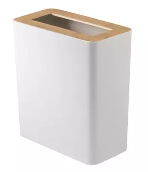 Yamazaki Jitsugyo Trash Can Square Shape Natural W28 x D15 x H30cm RIN RIN Bag Cannot Be Seen Trash Can 3196 Approx.