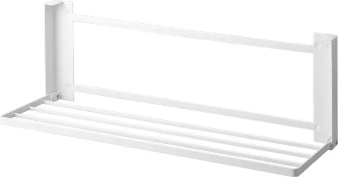 Yamazaki Jitsugyo [В комплект входят пинцет для гипсокартона и шурупы для дерева] Складная настенная вешалка для полотенец Совместима со стенами из гипсокартона Белый При использовании: