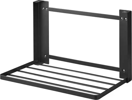 Yamazaki Jitsugyo [В комплект входят пинцет для гипсокартона и шурупы для дерева] Совместимо со стенами из гипсокартона, складная полка, черная, при использовании: приблизительно. Ш41 х