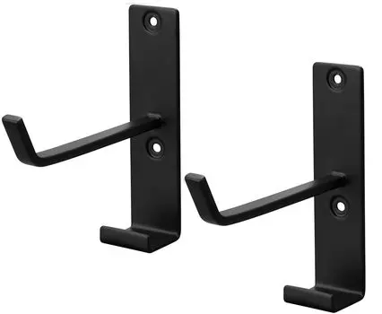 Yamazaki Jitsugyo [в комплект входят пинцет для гипсокартона и шурупы по дереву] Совместимо со стенами из гипсокартона, настенная вешалка для коврика для йоги с крючком, черная, прибл.