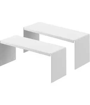 Набор из 2 стоек для хранения зеркал в ванной комнате Yamazaki Jitsugyo, белый цвет, приблизительно. Ш22 x Г8 x В10 см П-образная стойка для хранения вещей в ванной комнате 4036