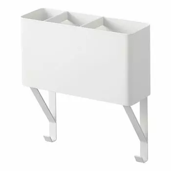 Yamazaki Jitsugyo вешалка для полотенец, держатель для фена и утюга для волос, белый, Ш22 x x В24 см, башенная сушилка для хранения, массовое хранение, простая установка, 4286 и прибл.. Д7.5 белый