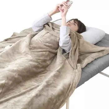 Yamazen Electric Blanket, Electric Blanket, 188 x 130cm, Washable, ``You can use both hands freely while in the blanket , Hands-free blanket, Anti-mi
