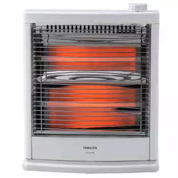 Yamazen Electric Stove Heater, Small Feet, Tipping OFF Switch, 2 Levels of Output Switching, Easy Operation, White DS-D086(W)