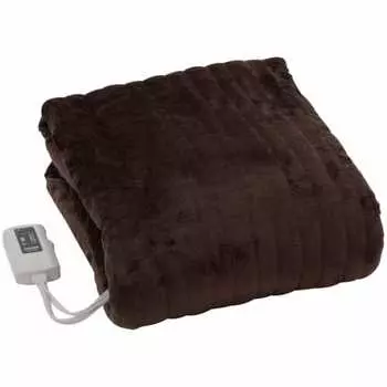 Yamazen Fluffy Electric Blanket (Washable) 188 x 130cm Flannel Surface/Poodle Touch Finish Back Side Room Temperature Sensor YMK-F43P(T)