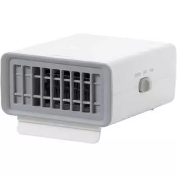 Yamazen Heater Ceramic Heater Ceramic Fan Heater Compact Quick Heating Mini Handheld Heater 2WAY (Warm Air/Blower) Small Desk Heater with Stand White