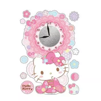 YAMAZEN Наклейка на стену Sanrio Clock Kitty с японским узором YTCS-WC(КТВ) розовый