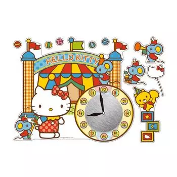YAMAZEN Sanrio Wall Sticker Clock Kitty Circus YTCS-WC(KTS)