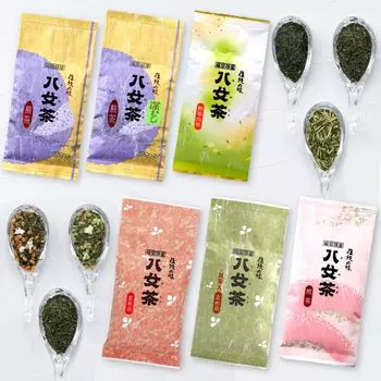 Yame green tea tea 6 comparison of Yame deep steamed genmaicha with stem Iwasakien comparison set of drinks tea, tea, leaves, set, types, drinks, 100%