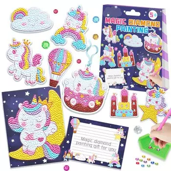 YAMOXLS Алмазный художественный набор для рисования наклеек-брелоков, набор для мозаичного искусства, набор для рукоделия, художественная вышивка, панель для вышивки своими руками, 5D-инструмент для рисования, милый