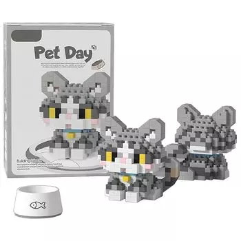 YAMOXLS блок маленький размер Thun милый кот собака сборка милый ручная работа DIY подарок ребенок взрослый Поставляется с инструкциями украшения (K222 Американская короткошерстная)