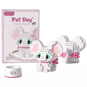 YAMOXLS блок маленький размер Thun милый кот собака сборка милый ручная работа DIY подарок ребенок взрослый Поставляется с инструкциями украшения (K220 Девон-Рекс)