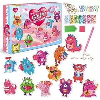 YAMOXLS Набор для создания брелоков с бриллиантами, набор для создания мозаики, набор для создания бусин, набор для рукоделия, самодельная вышивка, наклейка для живописи, художественная панель, ручная работа, 5D-инструмент для рисования, милый