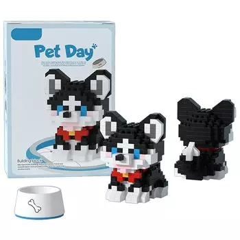 YAMOXLS Small Toon Building Cute Cat and Assembly Cute Handmade DIY Gift for Kids and Instructions Decoration Blocks, Dog, Kit, Adults, Included,