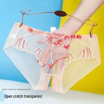 Yan Beiwei Плюс Сайз Кружевное Белье с Открытой Промежностью - Прозрачные Слитные Трусики для Женщин 2XL