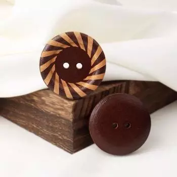 Ян теплое деревянное сердце, круглая пуговица из натурального дерева, мужская и женская верхняя пуговица, детская одежда, рубашка, декоративная пуговица Brown 15mm