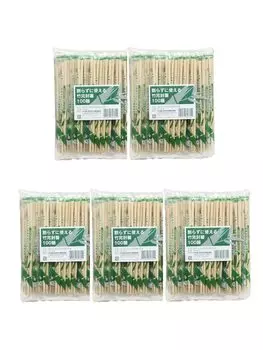 Yanagi Products Disposable Bamboo Complete Includes 100 Set of Individually For Commercial Chopsticks, Chopsticks, 20cm, Toothpicks, Pieces, 5,