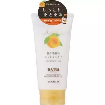 Yanagiya Apricot Oil Увлажняющее молочко с абрикосовым маслом для волос и кожи рук 120г