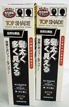 Yanagiya Value 2 Top Shade Speedy Hair Cover Spray Натуральный черный 150 г Отличное соотношение цены и качества 2 упаковки Great Pack