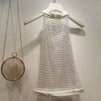 Yani Clothing Ins Grid Full Diamond Vest Performance White M