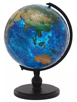 Yanoman 240 деталей пазла 3D сфера головоломка Blue Earth Aqua части Запрос почтовая открытка с основанием и образцом сборки (Диаметр приблизительный. 15,2 см)