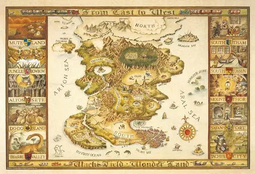 Yanoman in 1000 Piece Jigsaw Puzzle Compact Pieces WACHIFIELD Map of WACHIFIELD x Piece Request Postcard with Service Jigsaw Puzzle Instruction Manual