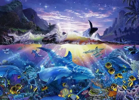 Yanoman in Jigsaw Puzzle LASSEN Ocean Dance Includes Piece Request Service and Jigsaw Puzzle Instructions (Yanoman) [Made Japan] 500-Piece (38x53cm)