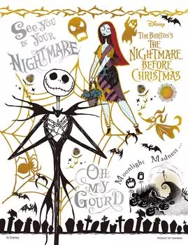 Yanoman в 300 элементах пазла с пузырьками и светящимися шариками Disney Colorful Nightmare Before Christmas Запрос части открытки включен [Сделано в Японии] Золото/Тим