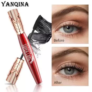 YANQINA Crown Mascara Водостойкая длинная натуральная подкручивающаяся тушь для ресниц Силиконовая 10ml