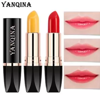 YANQINA Каротиновая губная помада, меняющая цвет, увлажняющая и увлажняющая вишневая помада, меняющая теплый цвет жёлтый