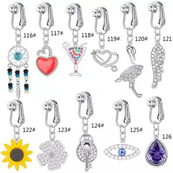 Yanshi Нержавеющая сталь Псевдо-Пуп Кольцо Простое Любовное Ухо Цикопический Пупок Прибивания Гвоздя 126