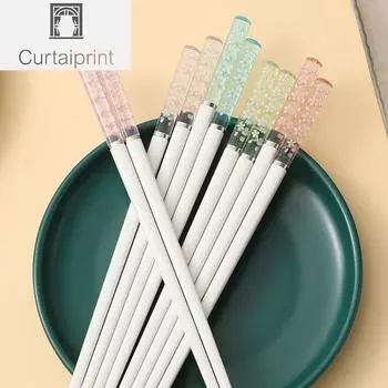 Янтарные японские палочки для еды сакуры, розовые вишневые цветы, суши, многоразовые палочки для еды, красивые китайские палочки для еды, посуда